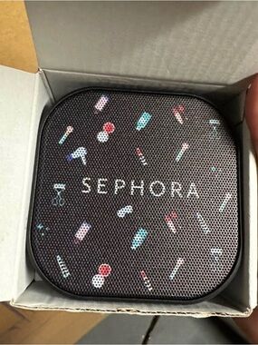 Sephora Black Cosmetic Pouch with Multicolor Makeup Icons
